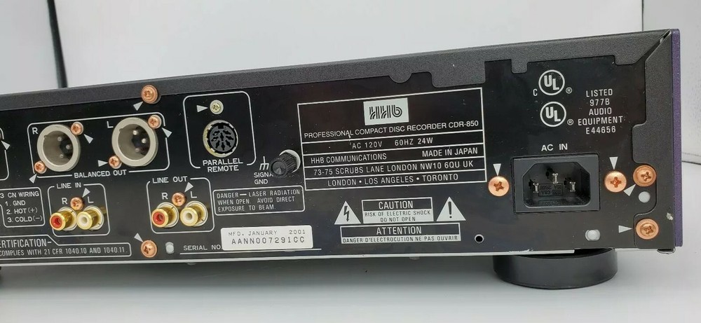 HHB CDR-850 Professional Compact Disc Recorder Player CD