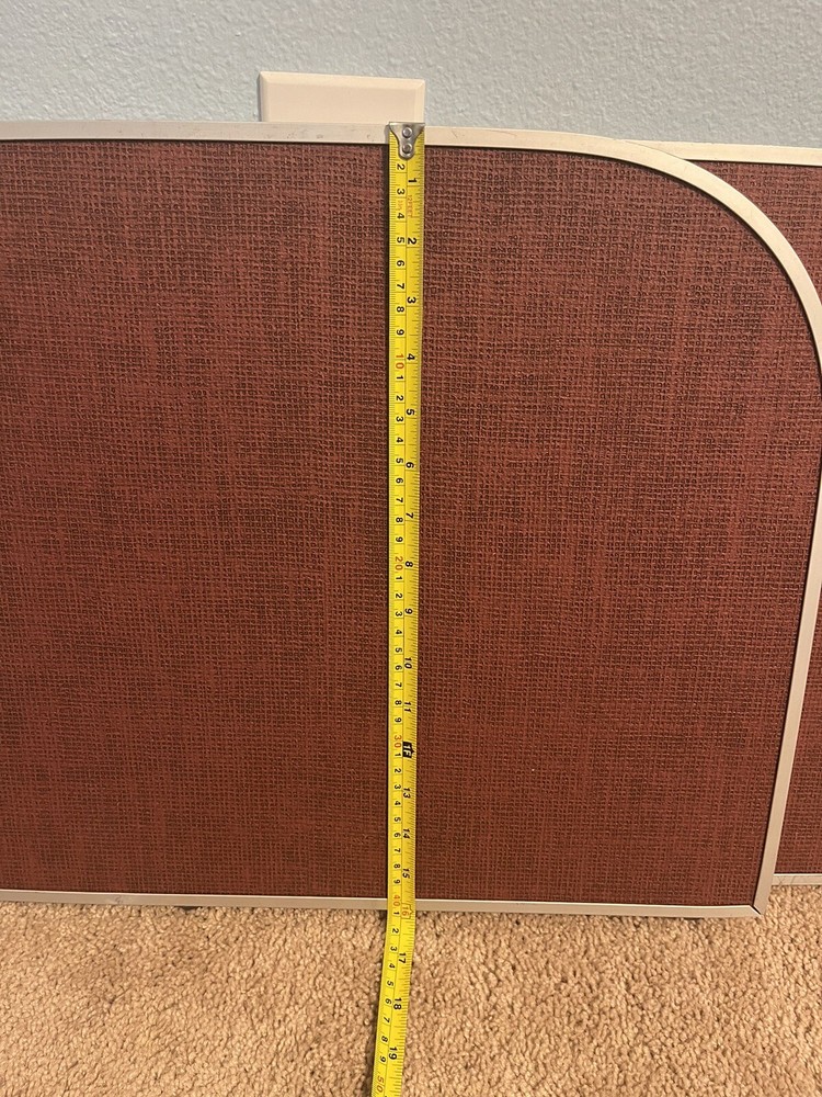 Vintage Best-Rite 24X20 In. Modular Divider Panel, Red Fabric Silver Lining EUC