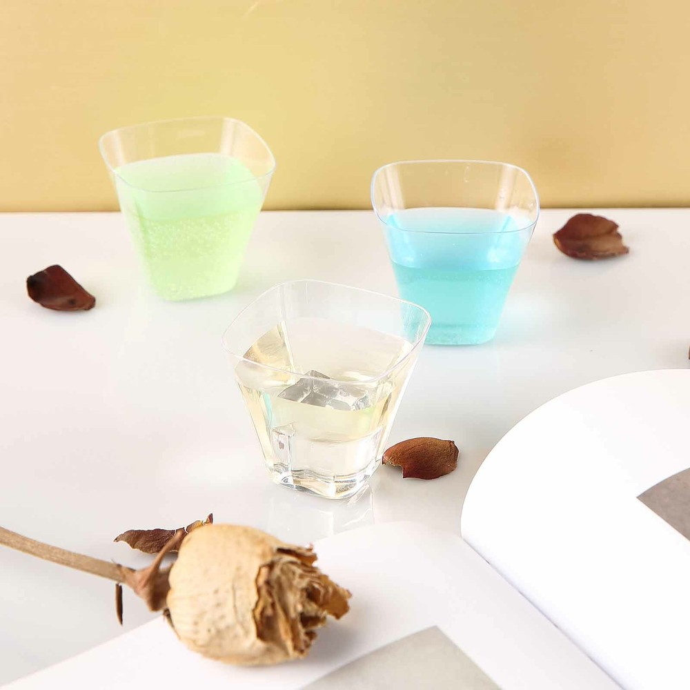 4 oz Disposable Clear Single Serve Drink Dessert Cups PLASTIC GLASSES TABLEWARE