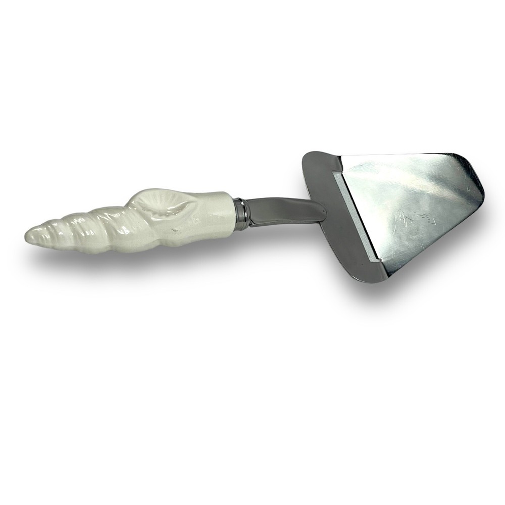 Cheese Slicer Server Ceramic Seashell Handle  Stainless Steel Japan