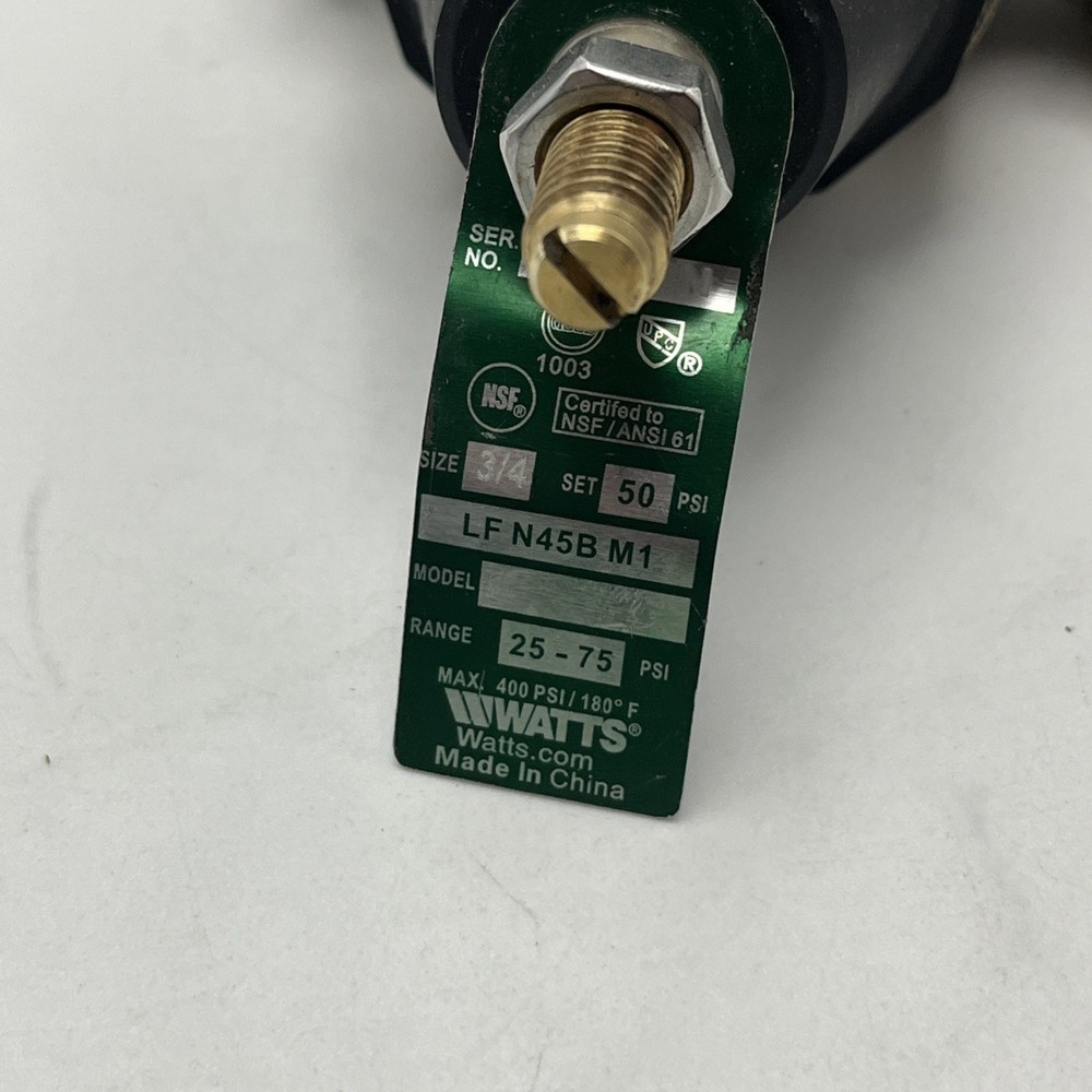 Watts 3/4 50psi Water Pressure Reducing Valve Lead (LFN45BM1-U)