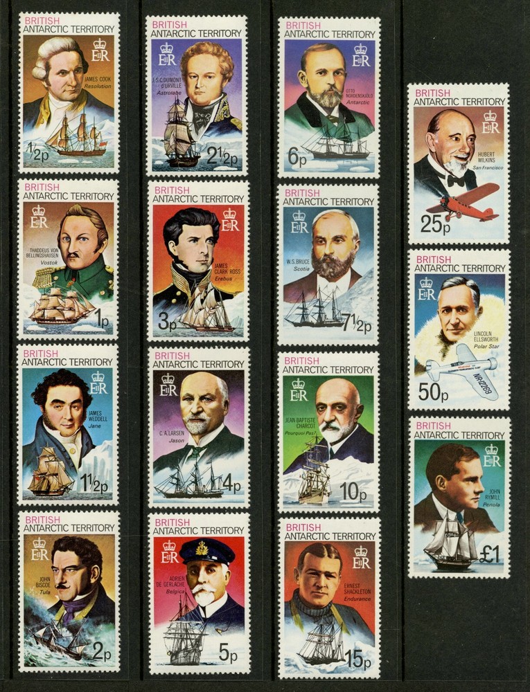 British Antarctic Territory   1973   Scott # 45a-59a    Mint Never Hinged Set