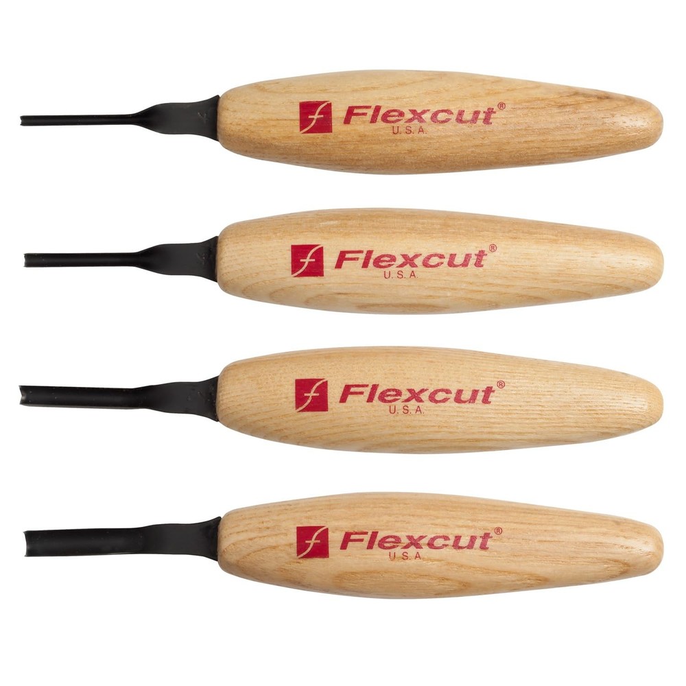 FLEXCUT Carving Tools, Deep U-Gouge U-gouge Micro Tool Set, Multicolor