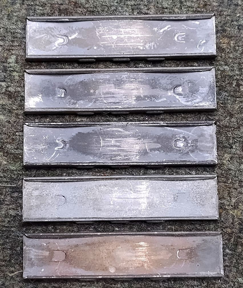 Rare WWII German 1945 Dated (C-mpu-45) K98 Mauser Stripper Clips, Lot of 5