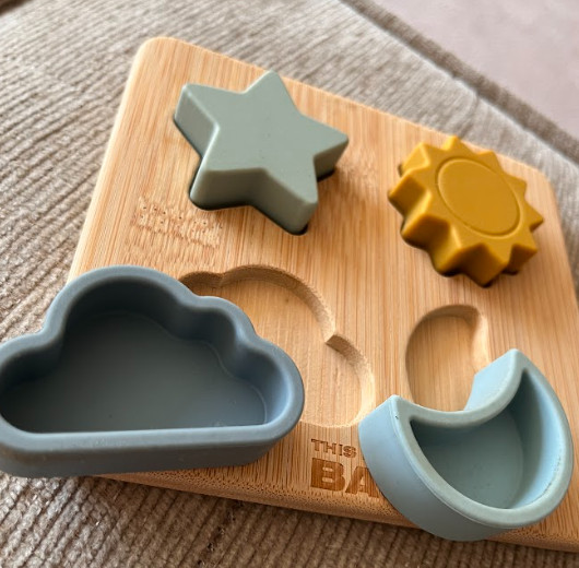 Baby Toys Silicone Sorting Puzzle with Board Base