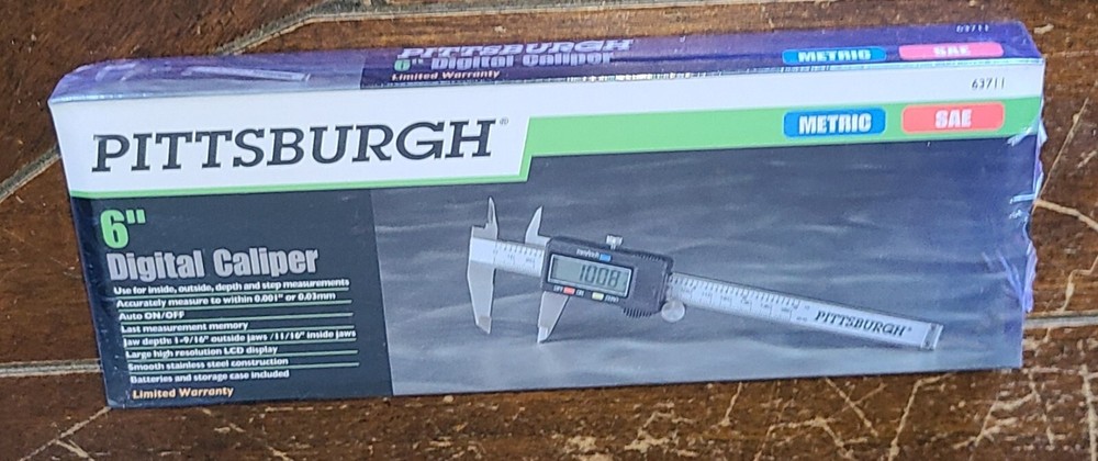 PITTSBURGH 6" Digital Caliper w/Case Measures that Inside/Outside Depth #63711