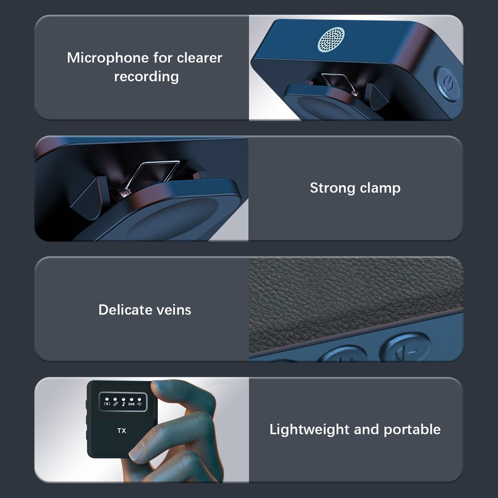 2.4G Wireless Collar Clip Microphone Clip-on Microphone Mic Transmitter CQCM