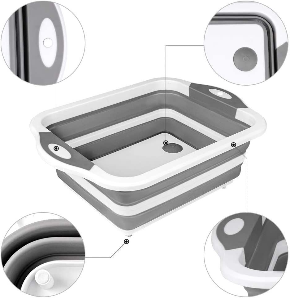 Collapsible Cutting Board with Colander - 3 in 1 Multi-function Kitchen Tool