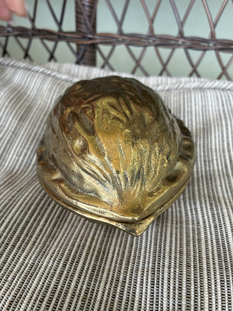 Vintage Solid Brass Nut Cracker Walnut Shaped NutCracker