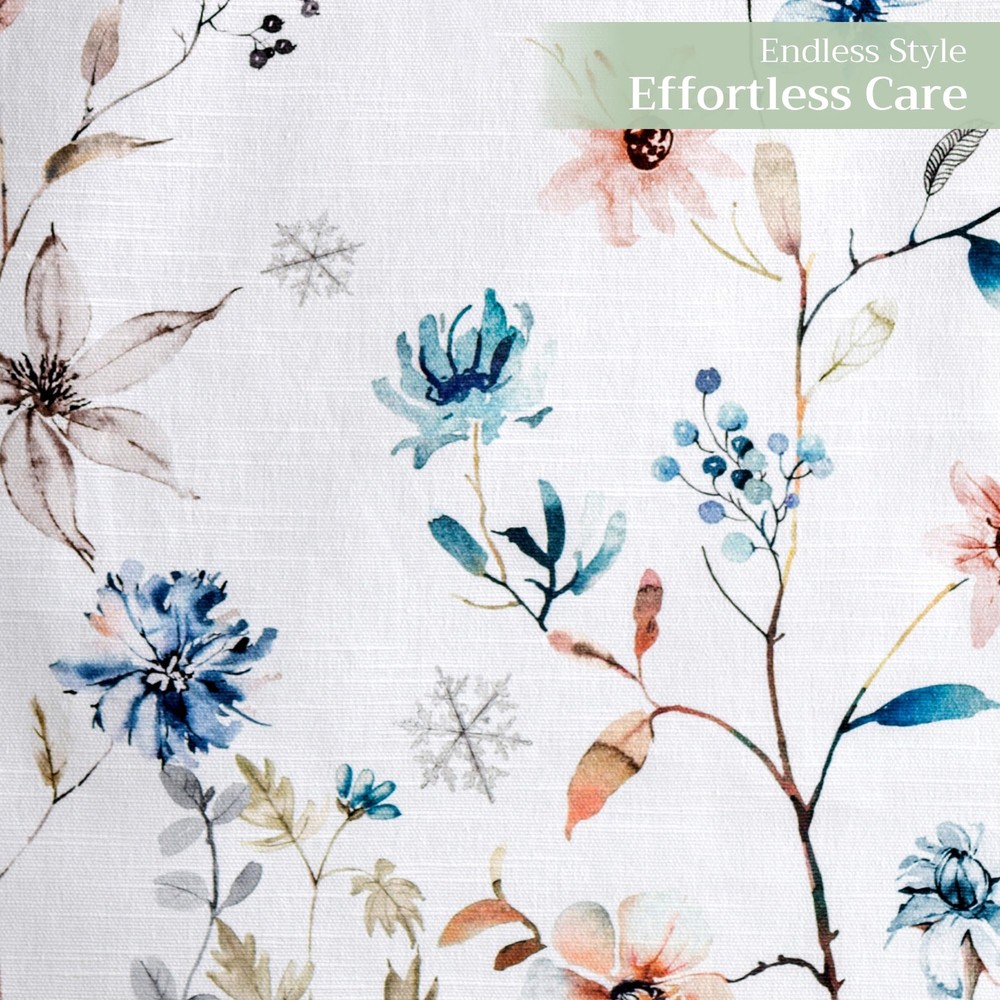 14.50"x72" Ice Florals 100% Cotton Double Layer Table Runner Decorative