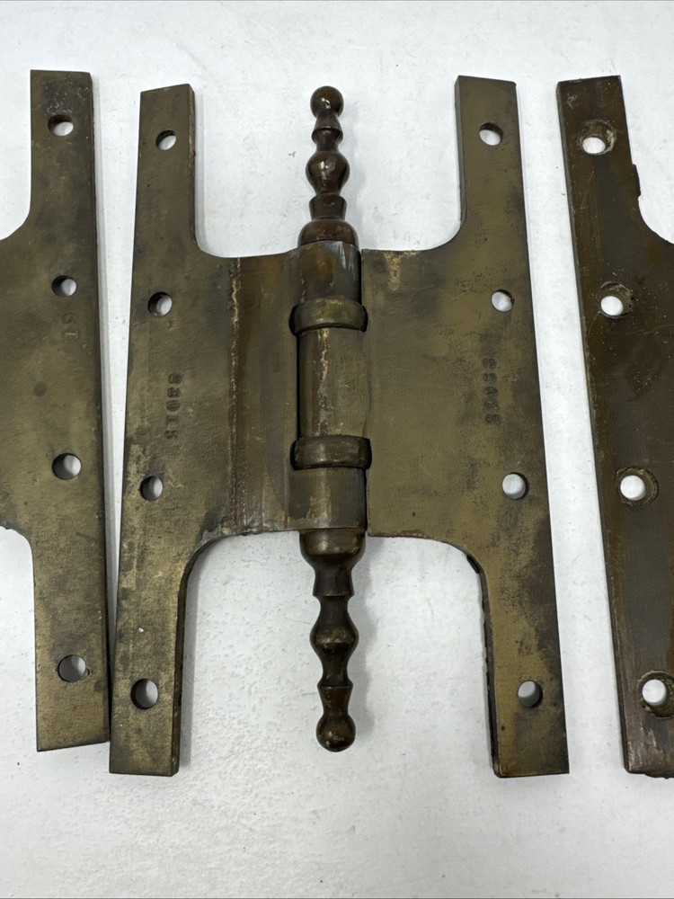 Antique Hardware 3 Hinges and a door plate. c1908