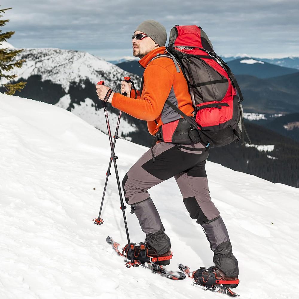 Aluminum Trekking Poles - Quick Adjustable Locks, Comfort Handle, Padded Strap,