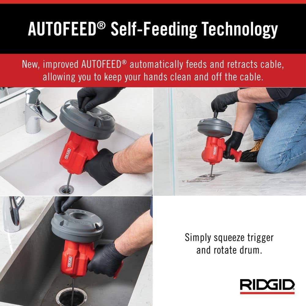 RIDGID EZ SPIN Drain Cleaning Snake Auger
