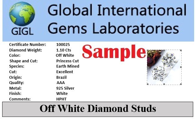 Certified 5 Ct Treated White Diamond Solitaire Studs 925 Silver Great Shine