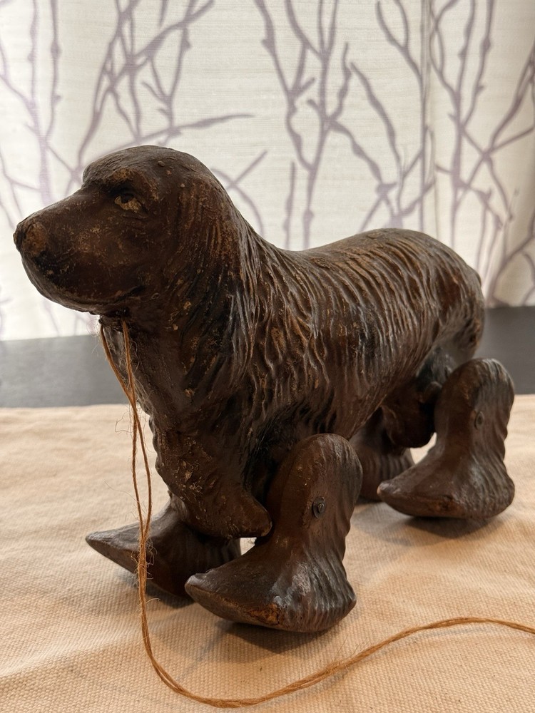 Vintage Cocker Spaniel Pull Toy 1920’s-50’s