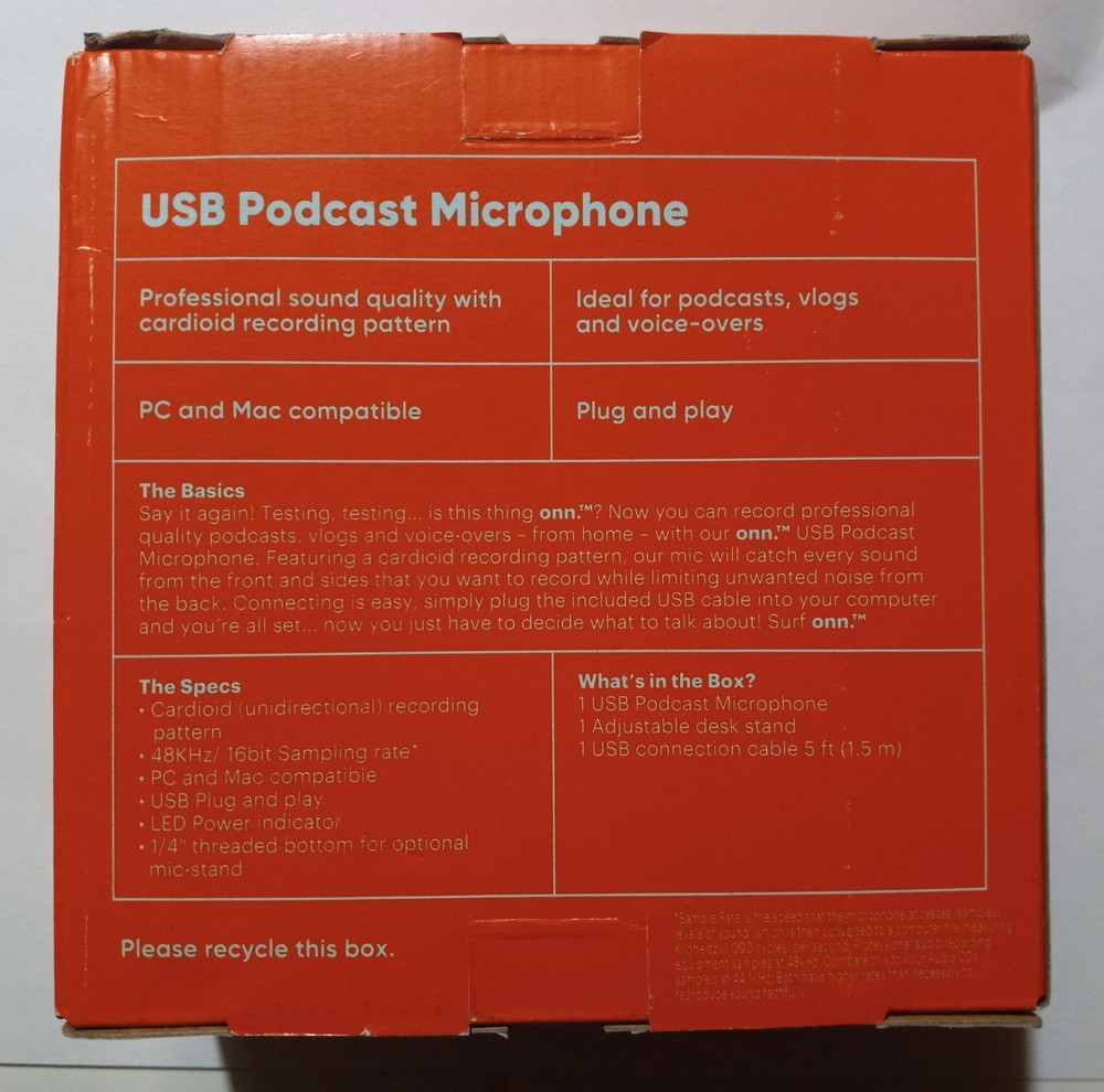 Onn. Surf USB Podcast Microphone - PC & Mac