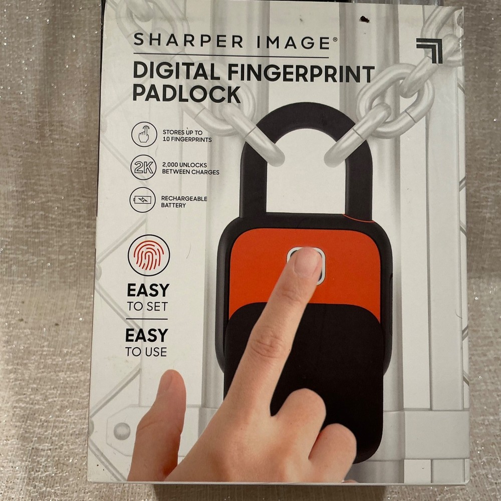 Sharper Image DIGITAL FINGERPRINT PADLOCK, Black.