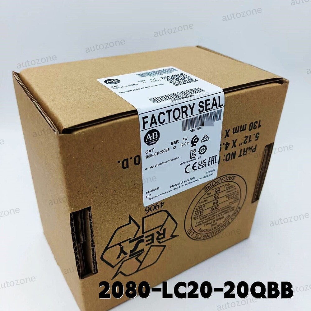 New Allen Bradley AB 2080-LC20-20QBB Micro800 SerC ENet/IP Controller 24VDC TX
