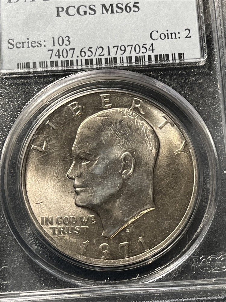 1971-D $1 EISENHOWER IKE DOLLAR "CLAD" DENVER MINT PCGS MS65