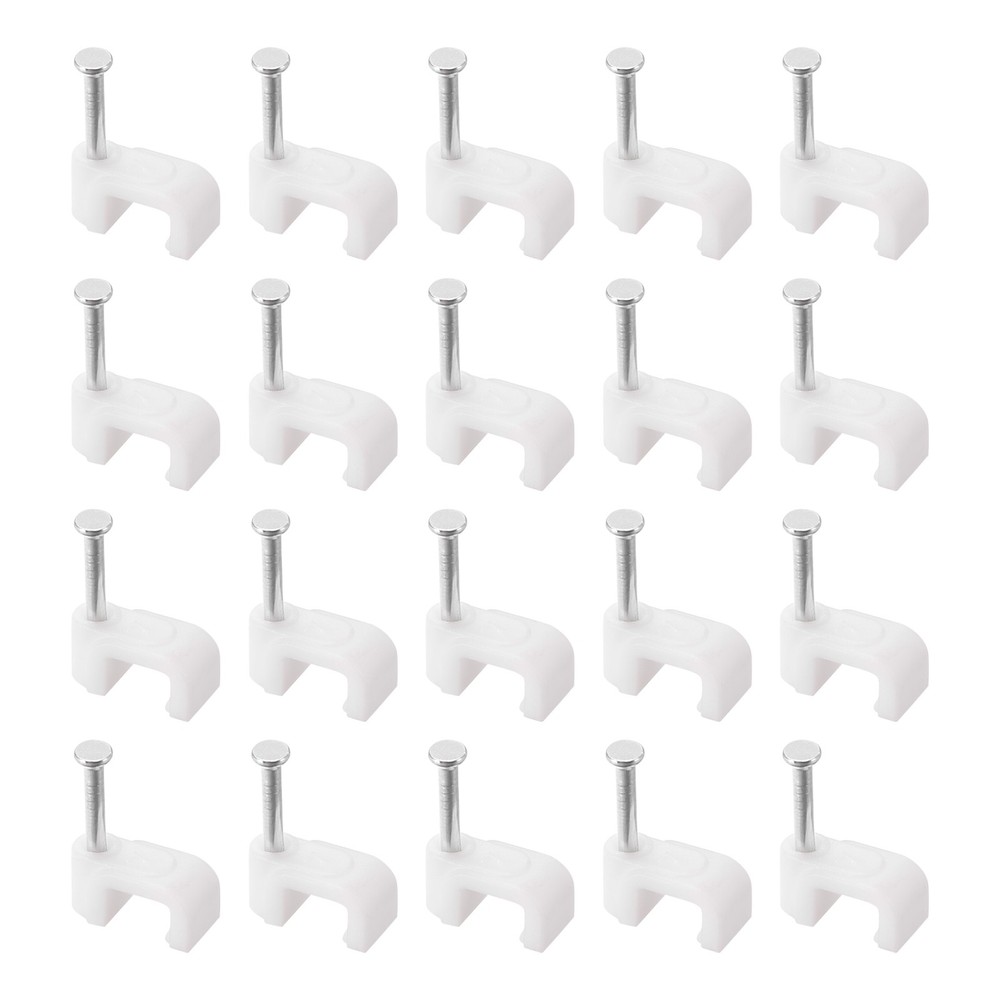 Cable Clips, 100pcs 7mm Nail in Cable Clips Cable Clamps Cable Tacks Cord Clips