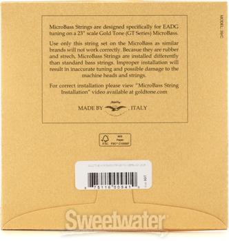 Gold Tone MBS-BL MicroBass Thunderblack Rubber/Polymer Strings