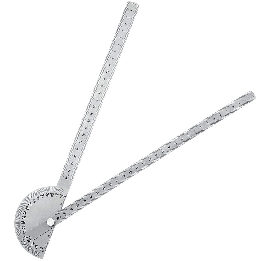 Angle Protractor Ruler Two Arm Stainless Steel Protractor Woodworking Ruler M...
