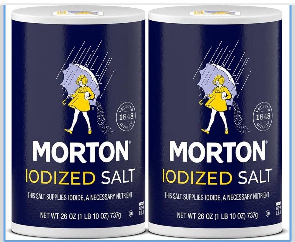 Morton Iodine Salt 26 oz - All Purpose Cooking and Baking Solution