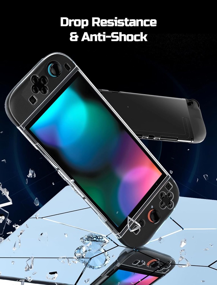 Removable TPU protective case for Switch 2 (2025), shockproof transparent shell.