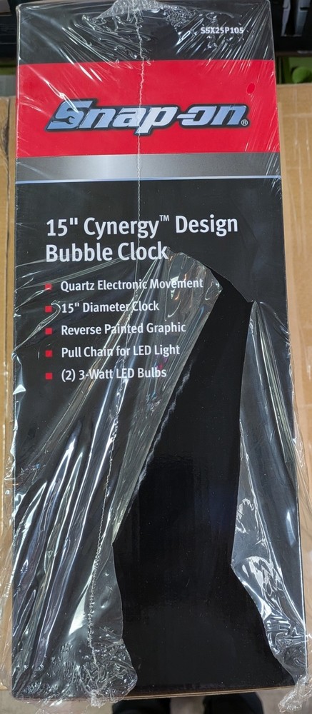 Snap On 15" Cynergy Design Bubble Clock NIB