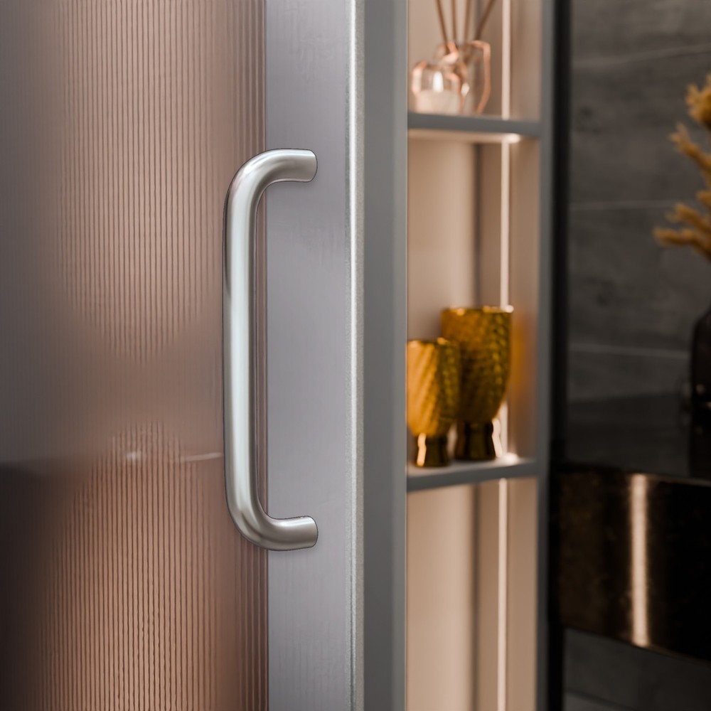 Brixwell Solid Pull Handle 11" Length 10" CTC Brushed Stainless Steel Finish