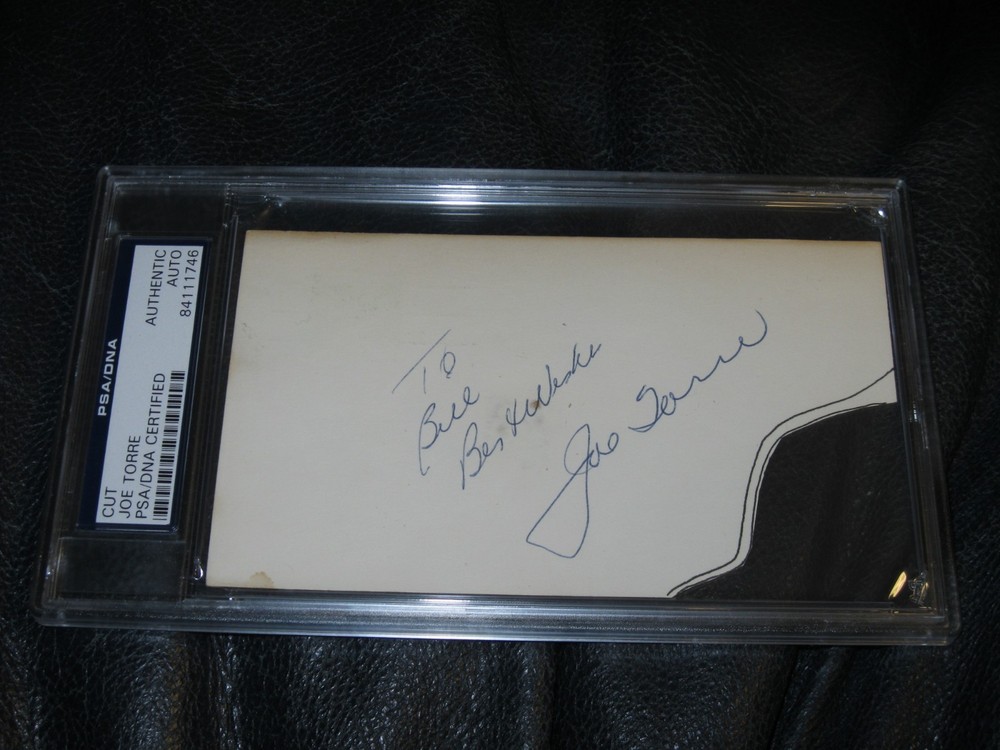Joe Torre Autographed Cut PSA Cert Encapsulated