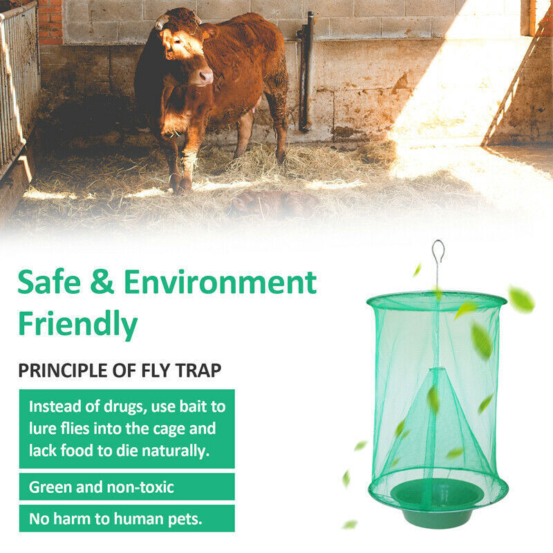 2Pack Fly Trap Ranch Reusable Catcher Killer Cage Net Pest Bug Catch Fly Cather