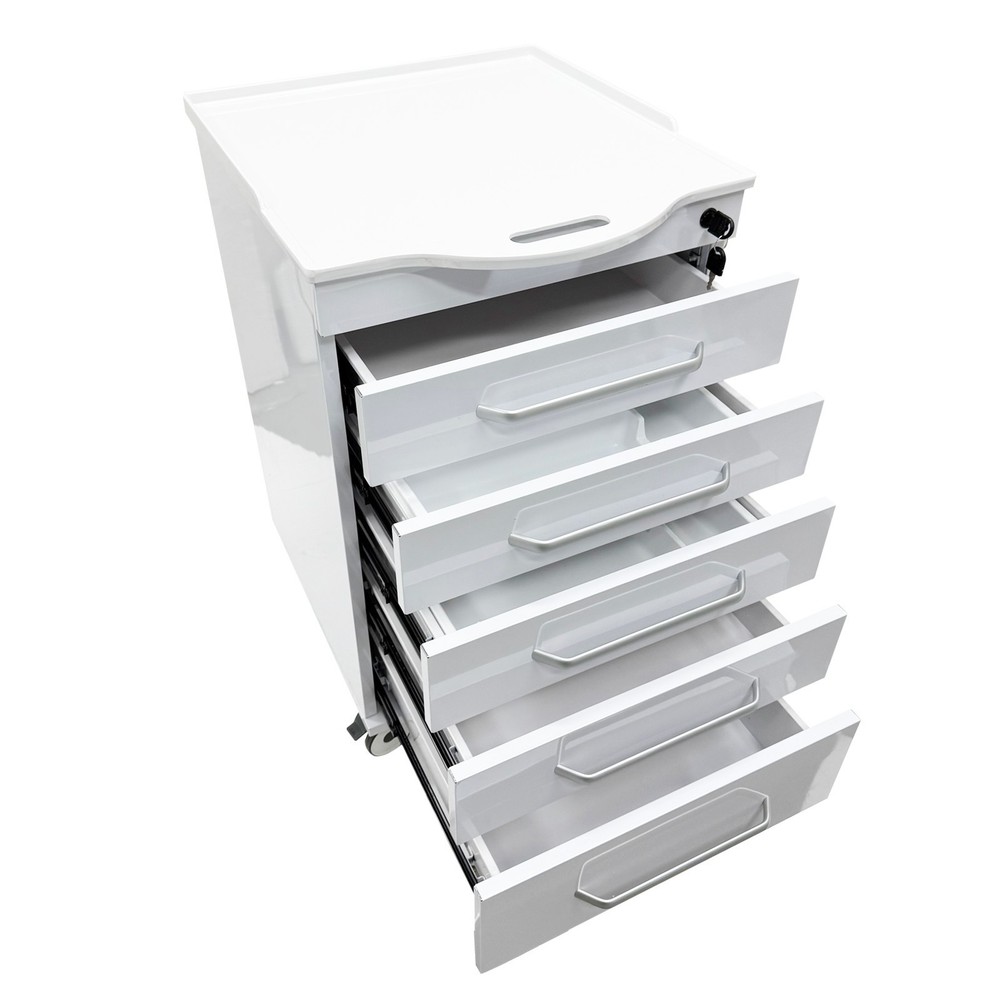 5-Layer Mobile Lab Storage Cabinet Bedside Table for Office Organization Utility