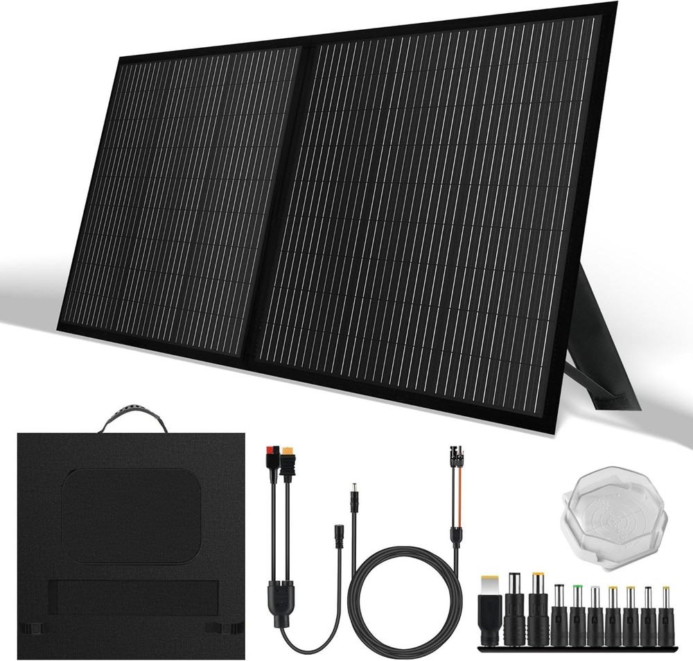 100W Portable Folding Solar Panel Charger Power Station IP65 Camping Refurbished