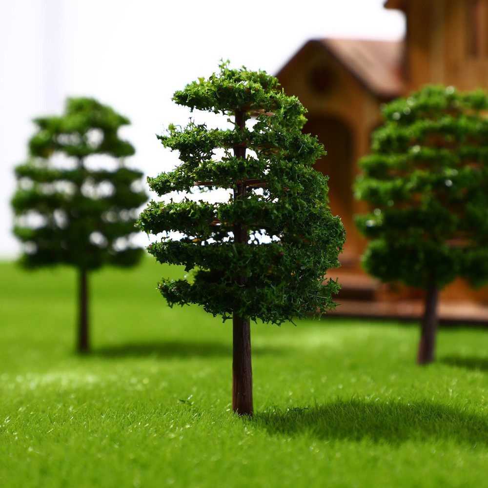 20 Pcs Plastic 9 CM Green Model Trees for Architectural Scenery Layout