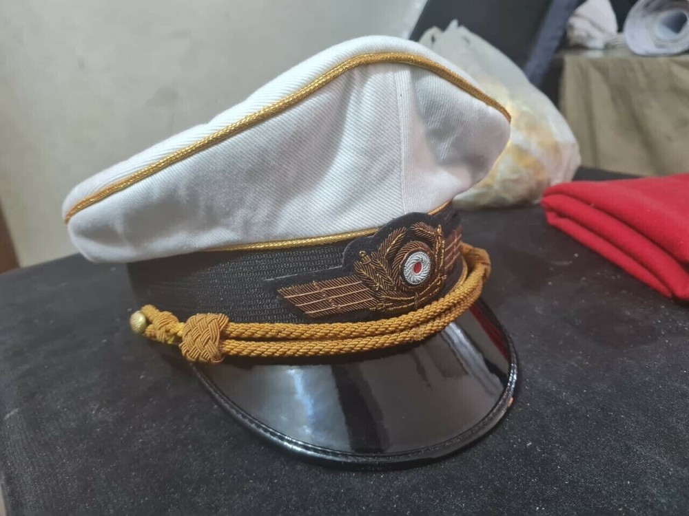 WW2 GERMAN LUFTWAFFE "GENERAL CRUSHER CAP (SUPERB AGED REPLICA) FULL SET!