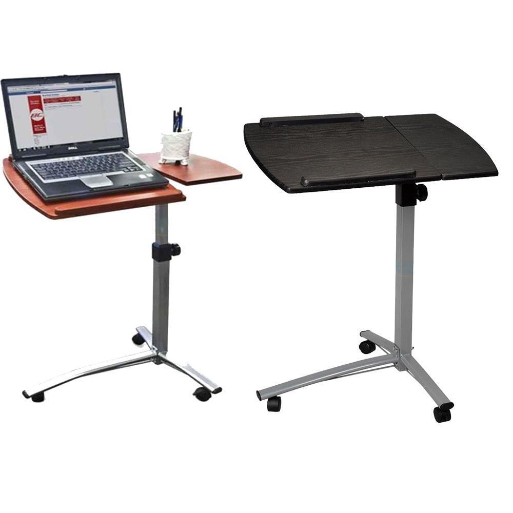 Portable Height Adjustable Computer Mobile Rolling Desk Laptop Table Bed Stand