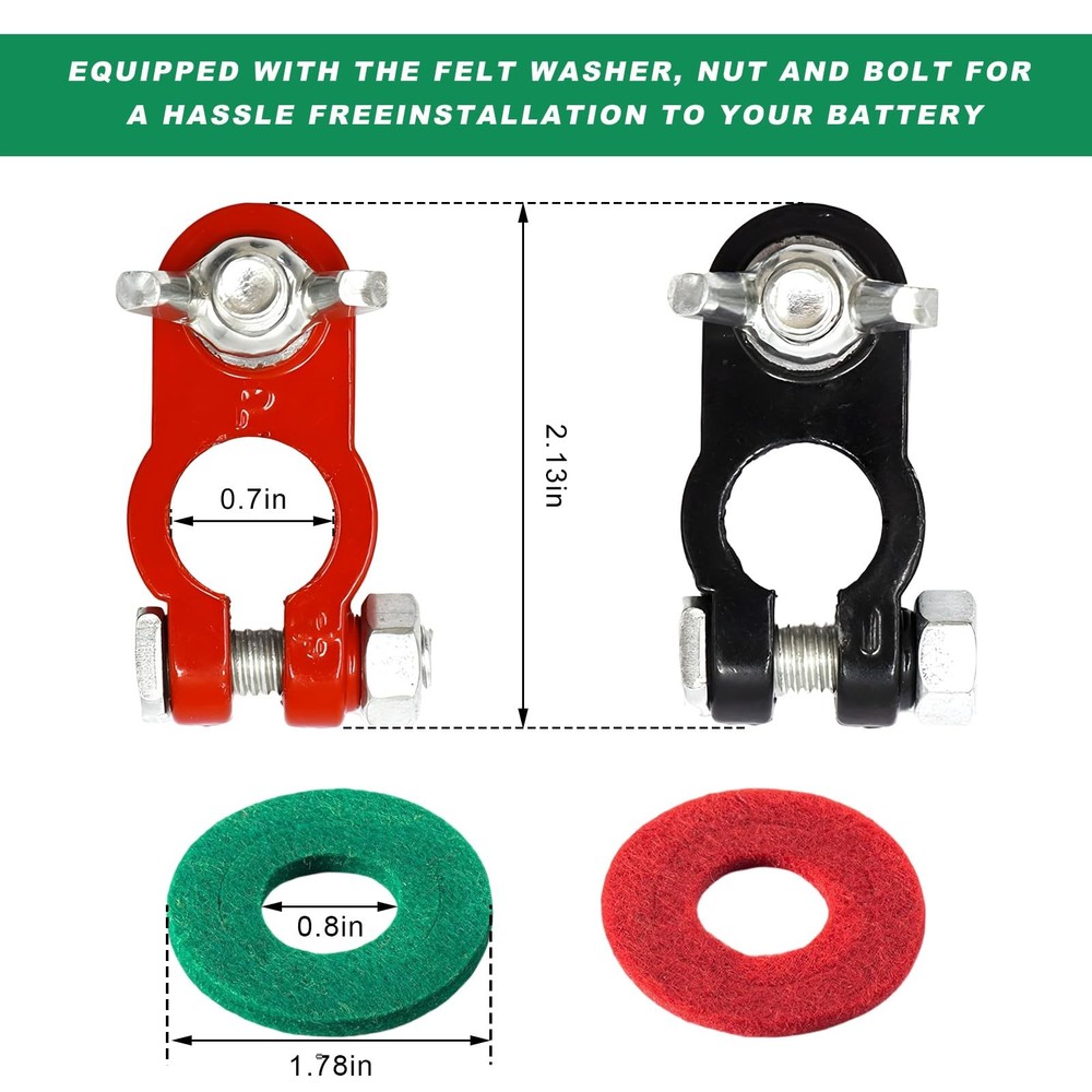 Top Post Battery Terminal Connectors Negative and Positive Battery Cable Adapter