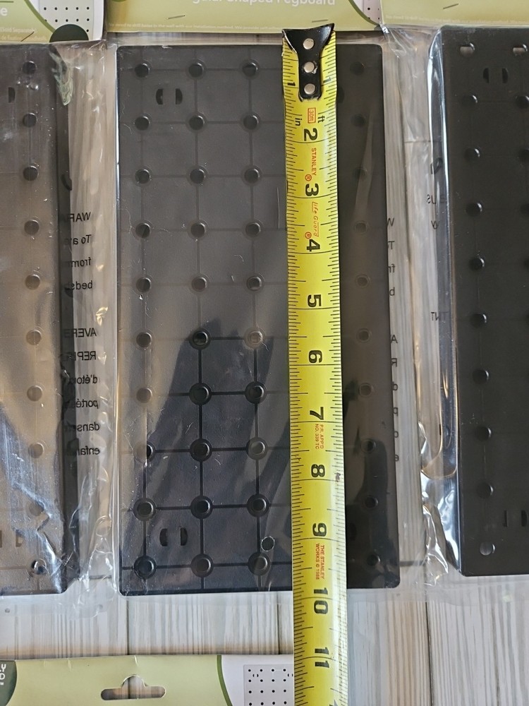 Lot 5 Creatively Organized by Jot Pegboard Black Plastic & Loop Hooks Rectangle