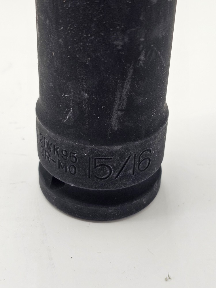 Westward 21WK95 Socket Size 15/16 Drive Impact Socket, Deep Socket, Black Oxide
