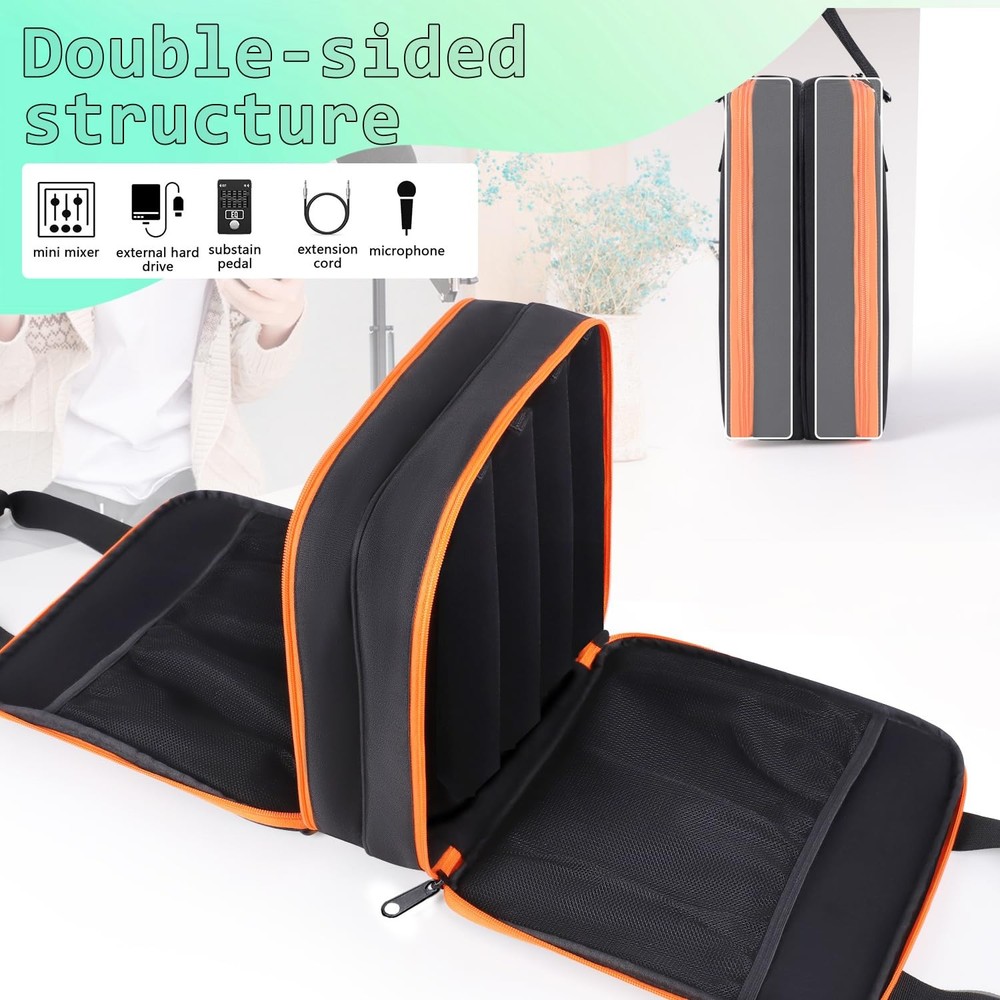 TEFGTER Microphone Case,Wireless Bag,Portable Medium, Black