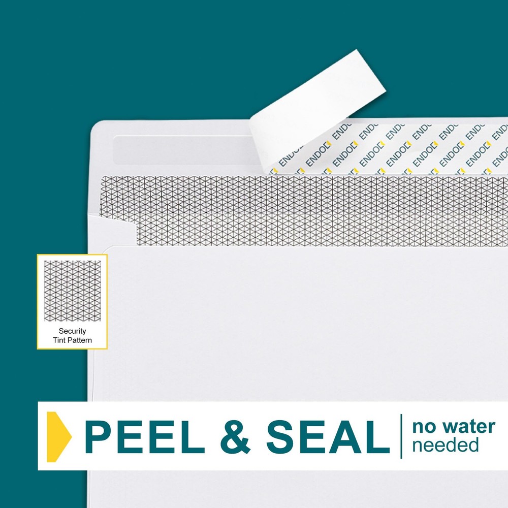 EnDoc 500#9 Envelopes Self #9 | 500 Count, White | Security Tinted