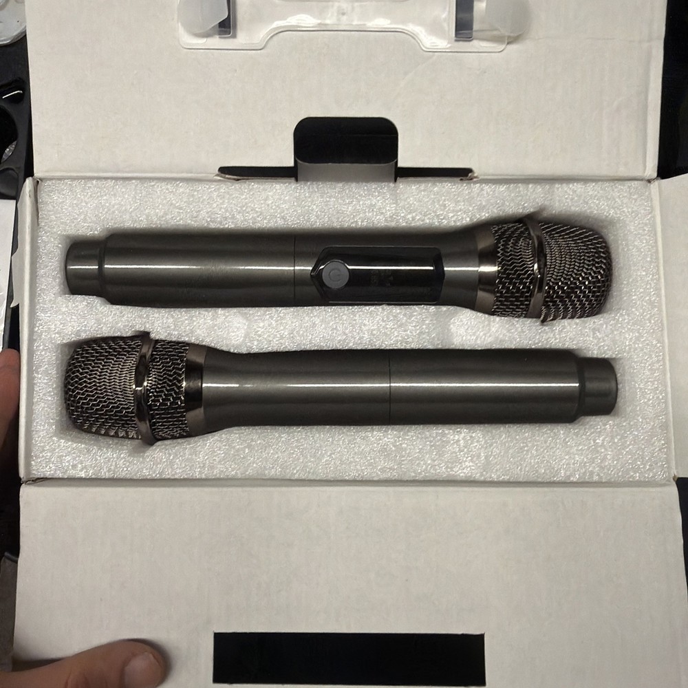 KM20 Karaoke Machine Bluetooth Speaker with two wireless microphones