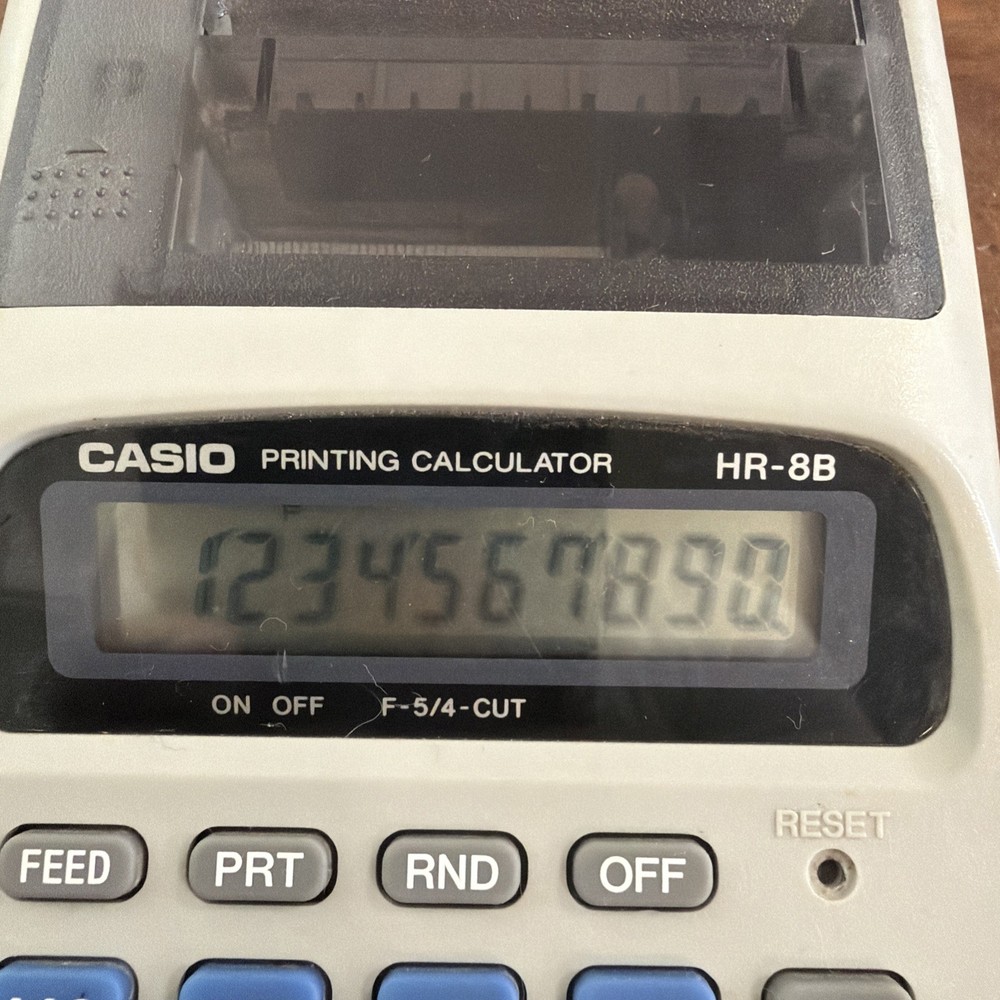 Works Casio Printing Calculator HR-8B Small Vintage