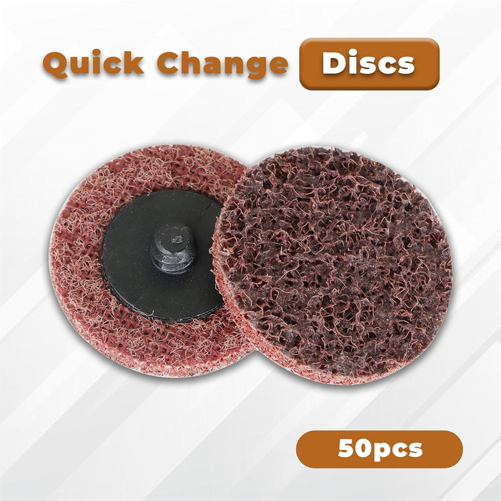 50Pcs 2 Inch Maroon Quick Change Surface Prep Conditioning Discs, R-Type Medium