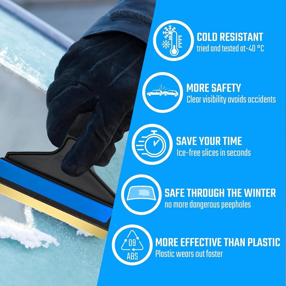 Car Ice Scraper Brass Blade 14,5 inch 2 Pack Ice Scraper Long Handle Ice Scraper
