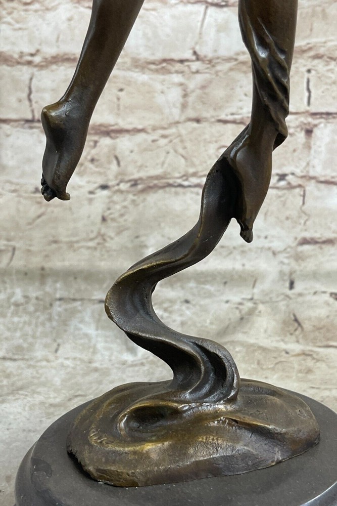 100% Solid Bronze Leap Dancer Sculpture Figurine Lost Wax Method Artwork Decor