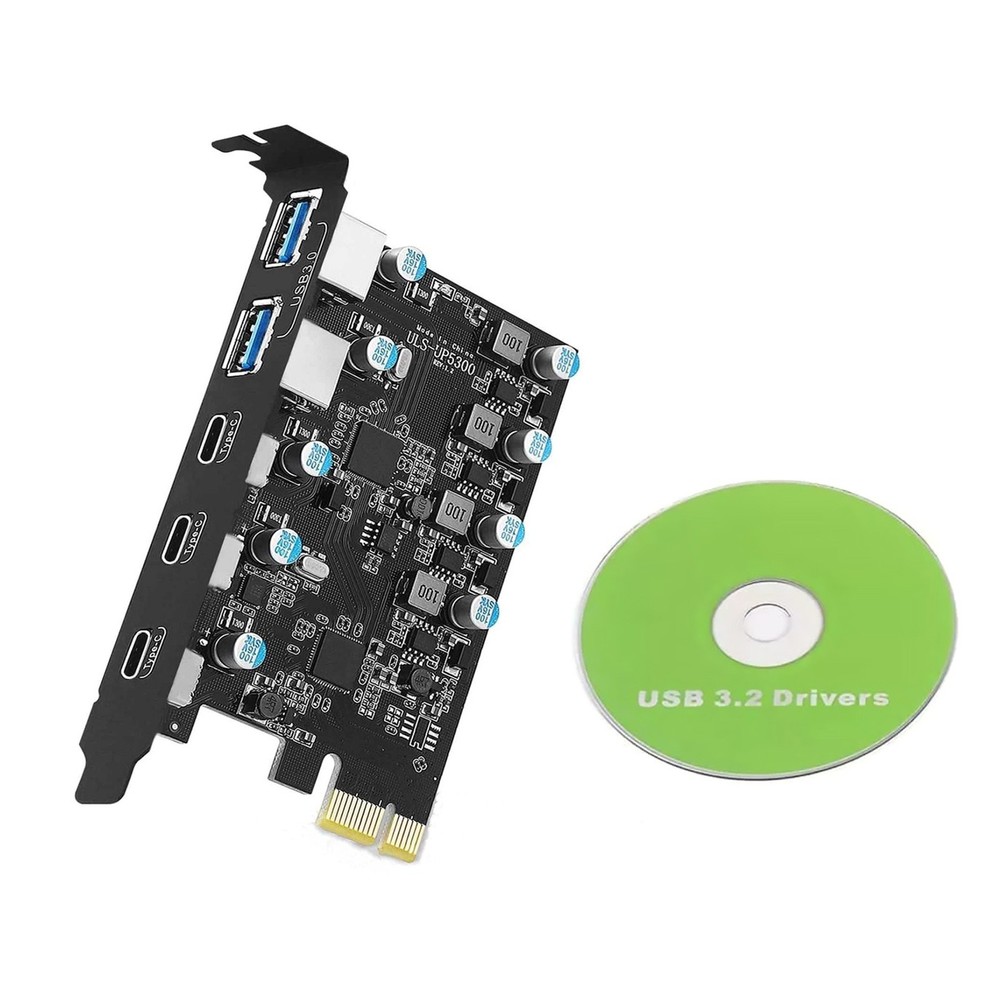 5 Ports Expansion Card 20Gbps For Desktop computers 2*USB Type-A 3*USB Type-C