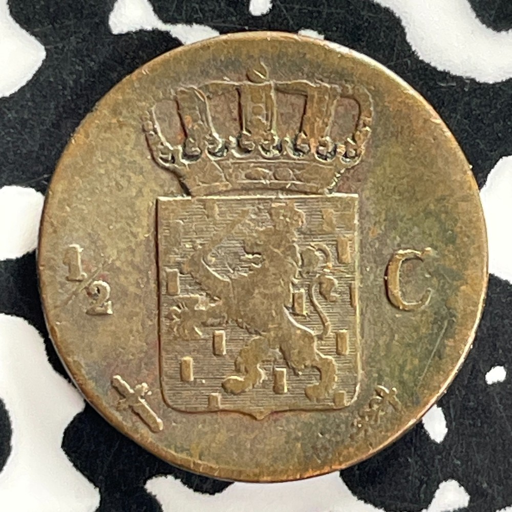 1854 Netherlands 1/2 Cent Half Cent Lot#C4546
