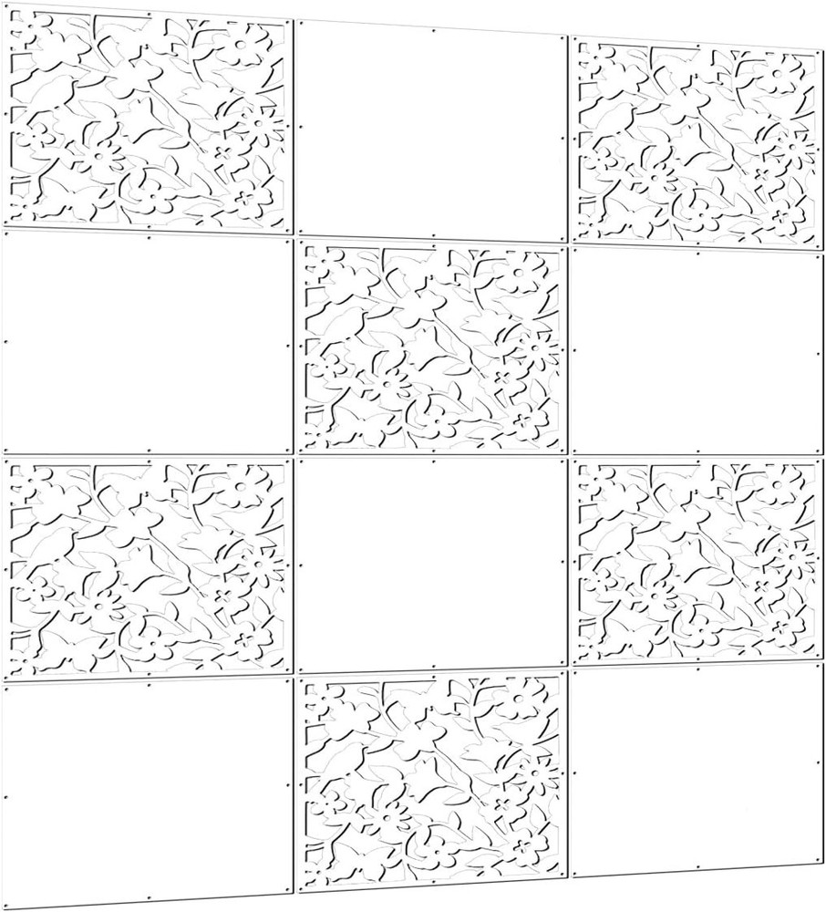 Hanging Room Divider Panel, 12 Pieces White Screen Panels Solid Board Cut Roo...